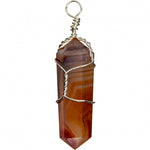 Wire Wrapped Carnelian Point Pendant