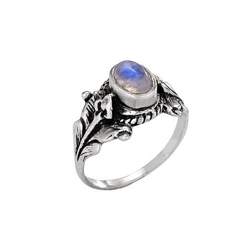 Moonstone with Vines Silver Ring