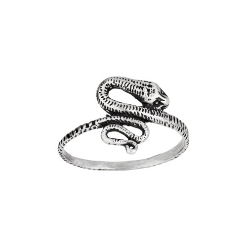 Poised Snake Silver Ring
