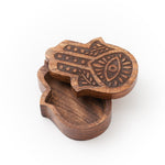 Fair Trade Hand Carved Hamsa Box Swivel Lid