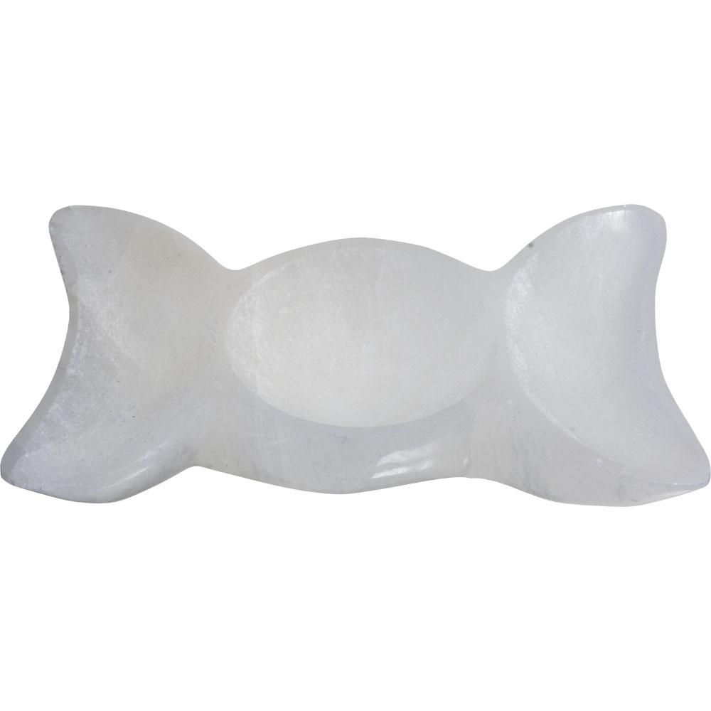 Selenite Triple Moon Offering Bowl