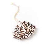 Fair Trade Hand Carved Rosewood Lotus Ornament