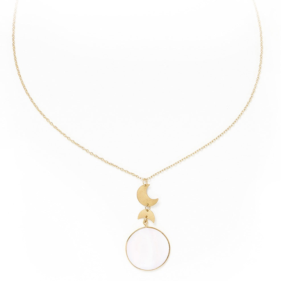 Fair Trade Moon Phase Mother of Pearl Necklace
