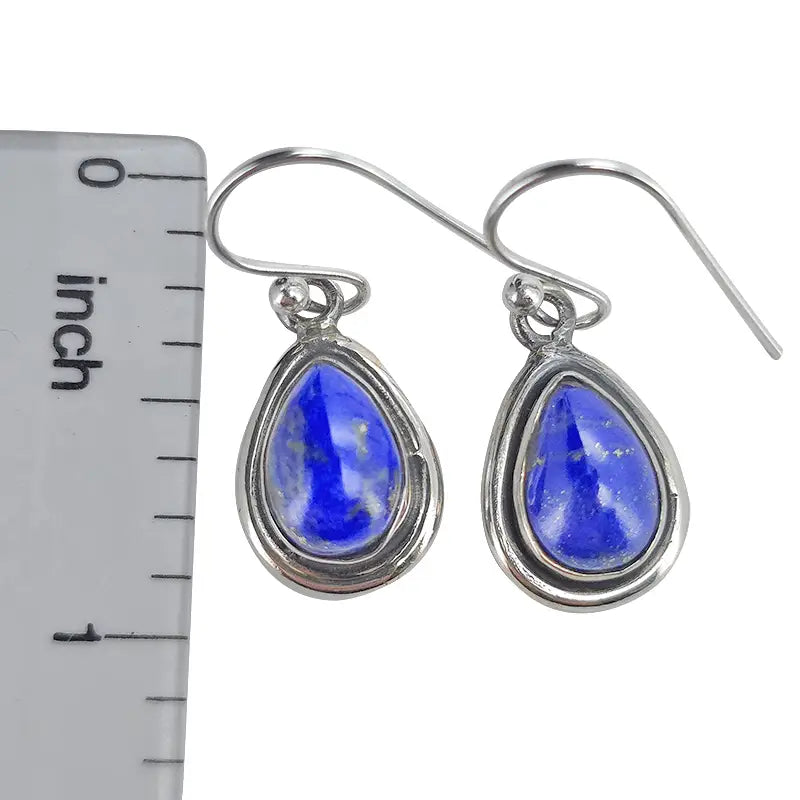 Lapis Sterling Silver Earrings On Hooks