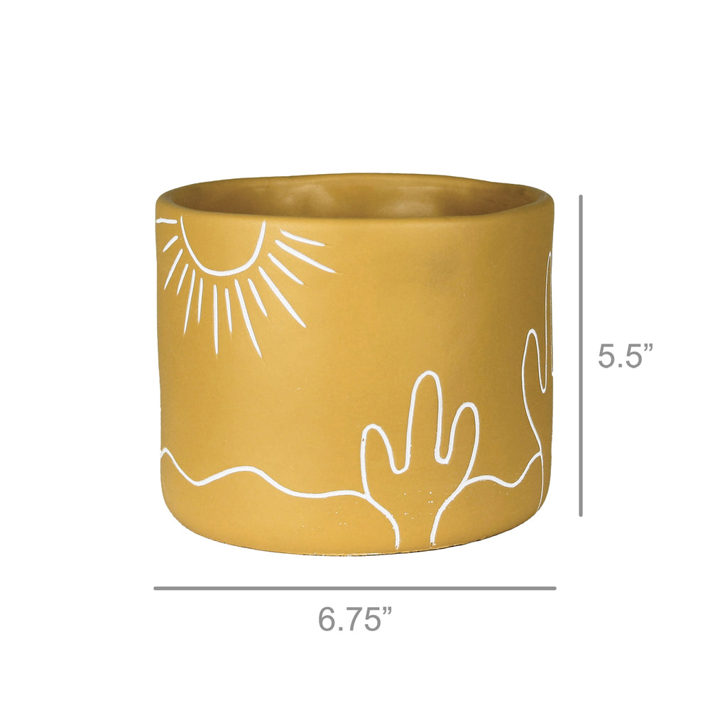 Desert Scene Cachepot, Assorted Sizes and Colors