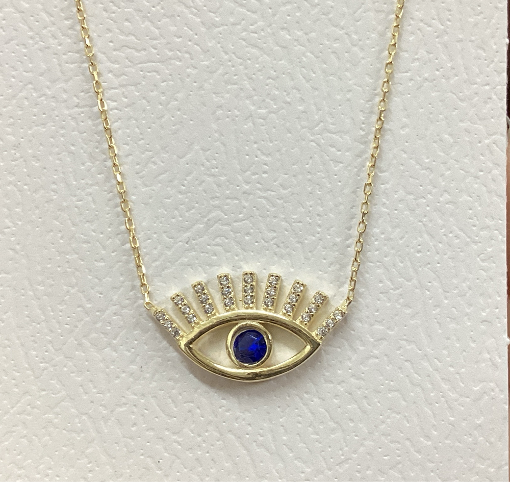 Blue Diamond Evil Eye Necklace