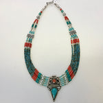 Nepalese Six Strand Beaded Necklace with Pendant