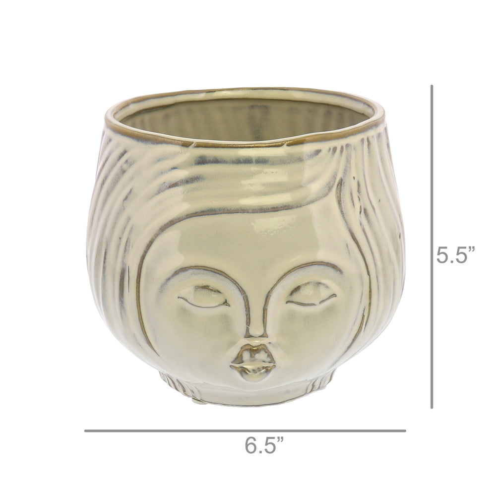 Pucker Up Ceramic White Vase