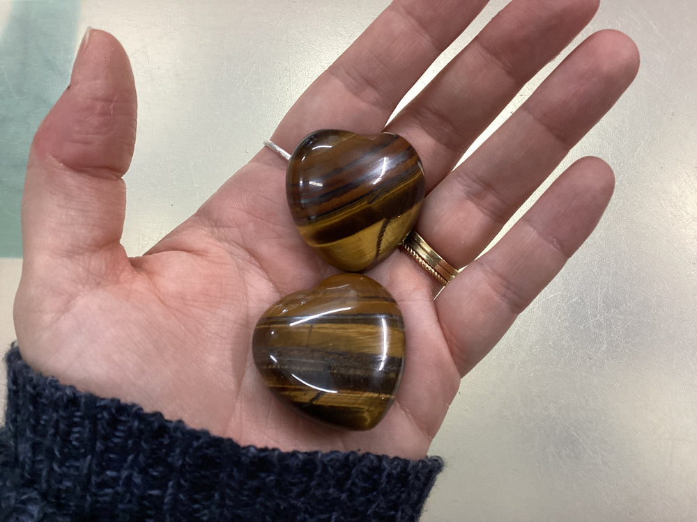 Carved Tiger Eye Heart