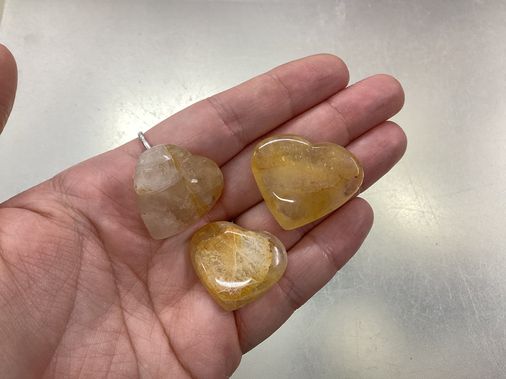 Golden Healer Quartz Carved Heart