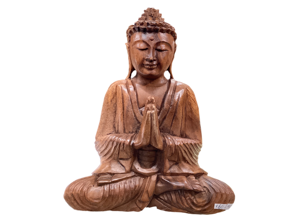 Buddha Hand-Carved Wood 8.5”