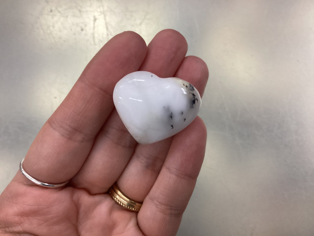 Dendritic Opal Carved Heart