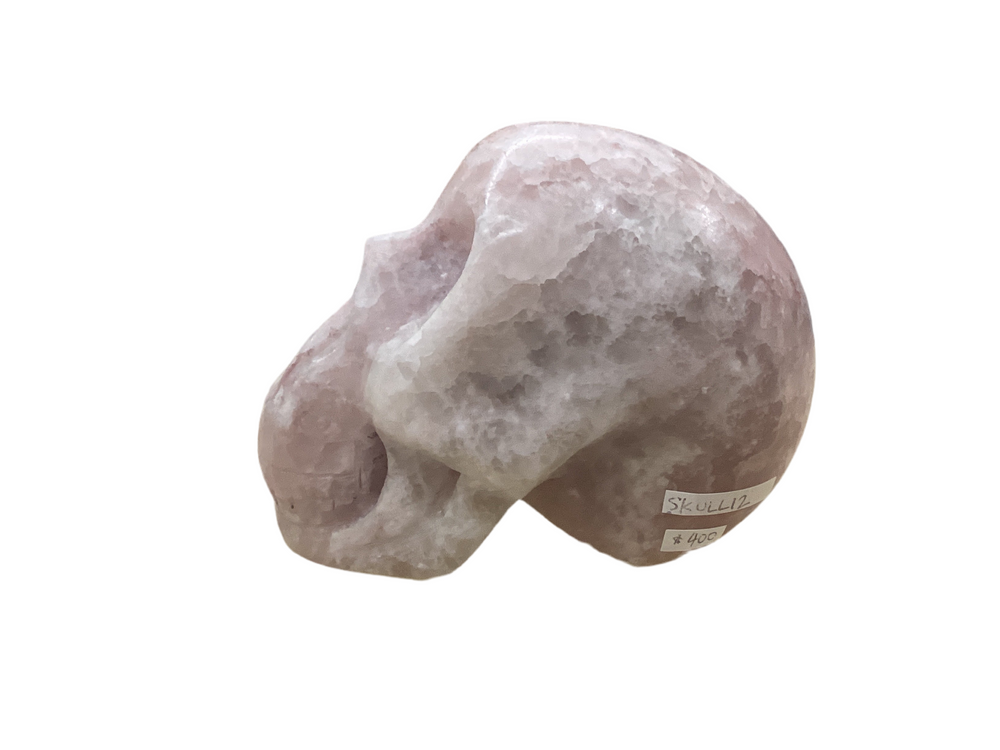 Rose Quartz Carved Primal Skull