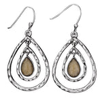 Lunar Glass and Silver Earring