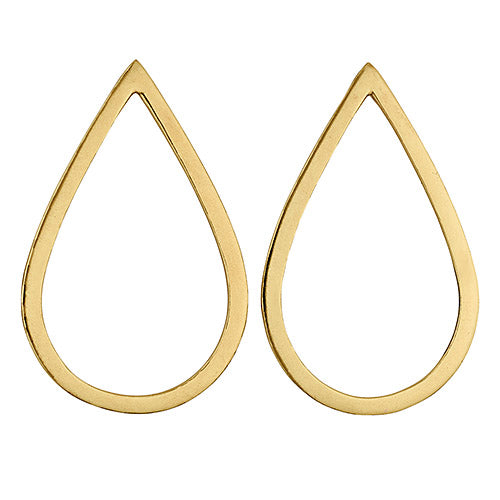 Teardrop Brass Stud Earring