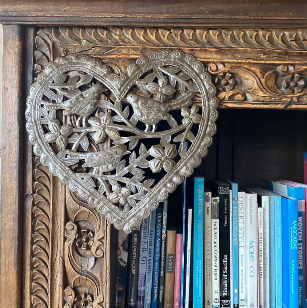 Haitian Metal Heart and Flowers