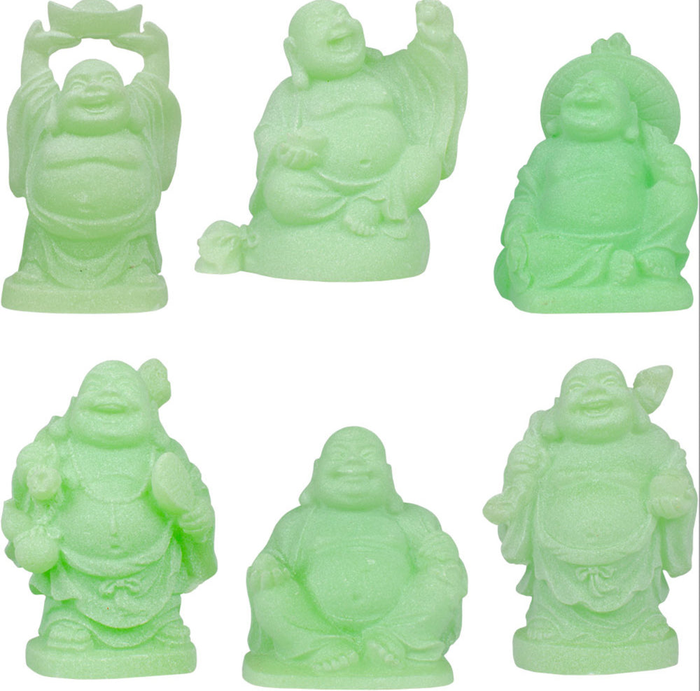 Laughing Buddha 3” Frosted Green