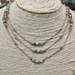 Rose Gold & Labradorite, Triple Layer Necklace