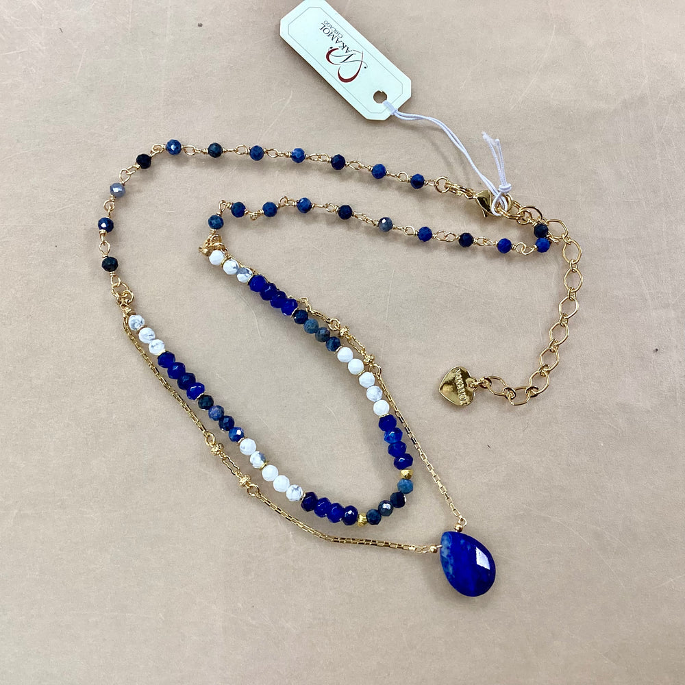 Lapis Lazuli & Howlite Layer Necklace