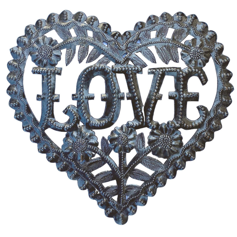 Haitian Metal Love Heart Decor