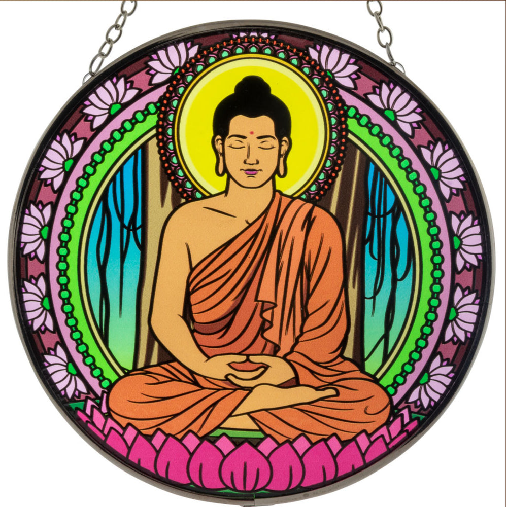 Buddha Glass Suncatcher 6”