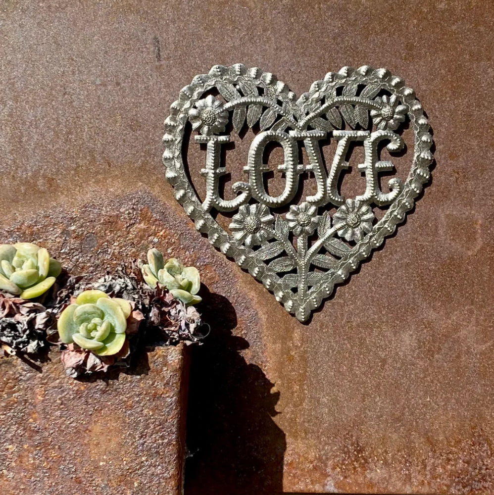 Haitian Metal Love Heart Decor