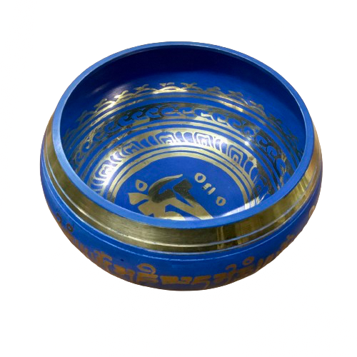 Blue Brass Singing Bowl, 4.25”