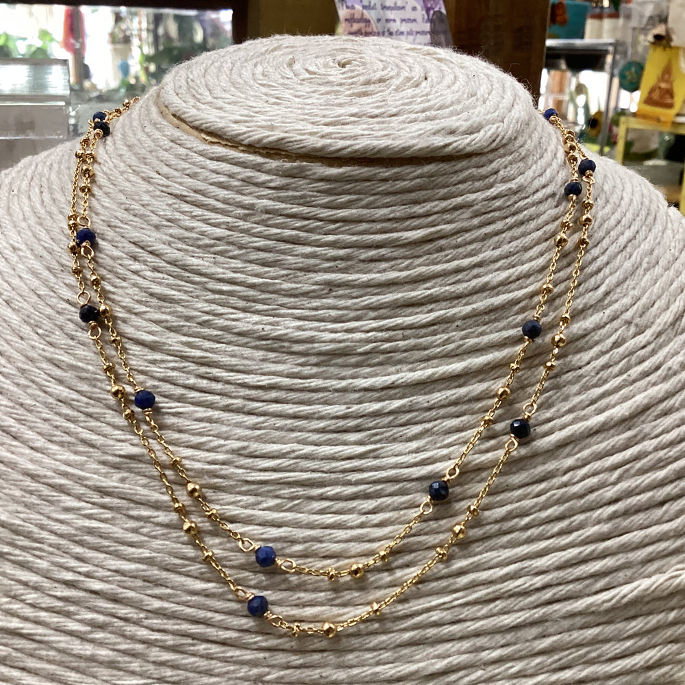 Double Layer Lapis Lazuli Necklace