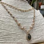 Gold Labradorite & Pearl Layer Necklace