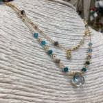 Gold Mixed Blue Layered Necklace