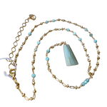 Gold Amazonite Rosary Necklace