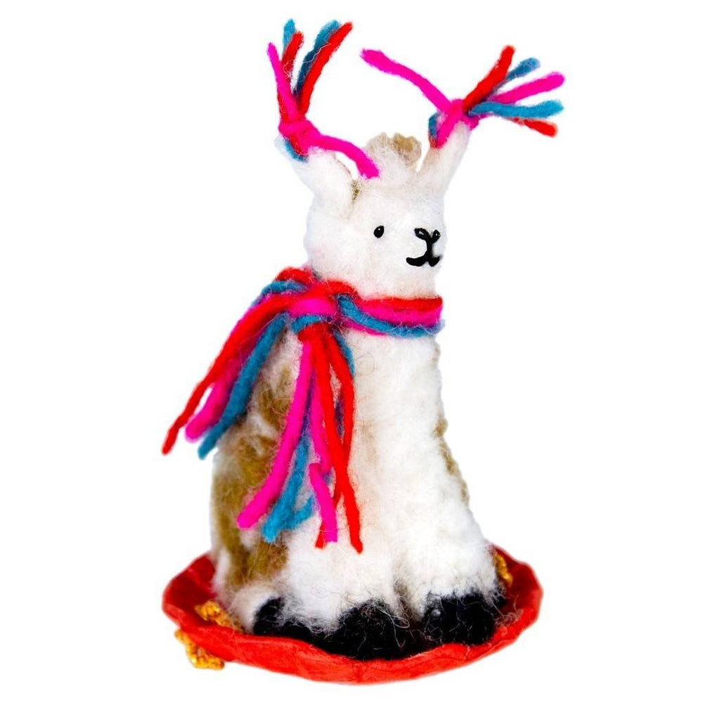 Fair Trade Sledding Llama Ornament