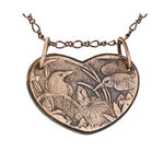 Copper Birds in Heart Necklace