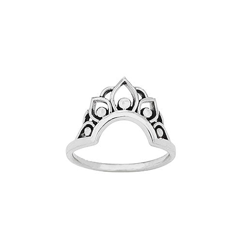 Open Temple Silver Ring