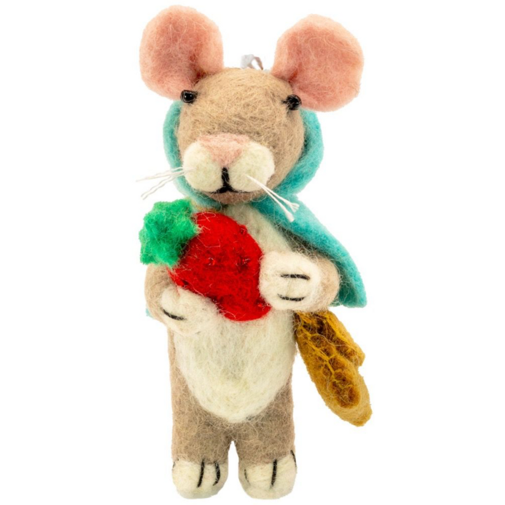 Fair Trade Foraging Mouse Ornament