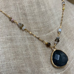 Labradorite, Pearl, & Gold Necklace