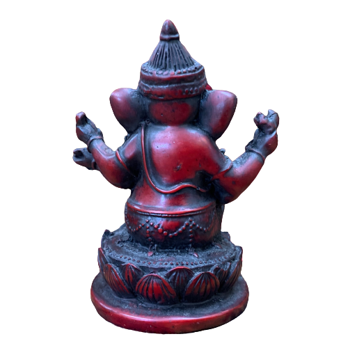 Sitting Ganesh Red 4.5”