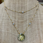 Rutilated Quartz & Pearl Double Layer Necklace