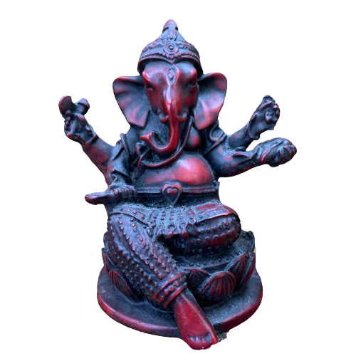 Sitting Ganesh Red 4.5”