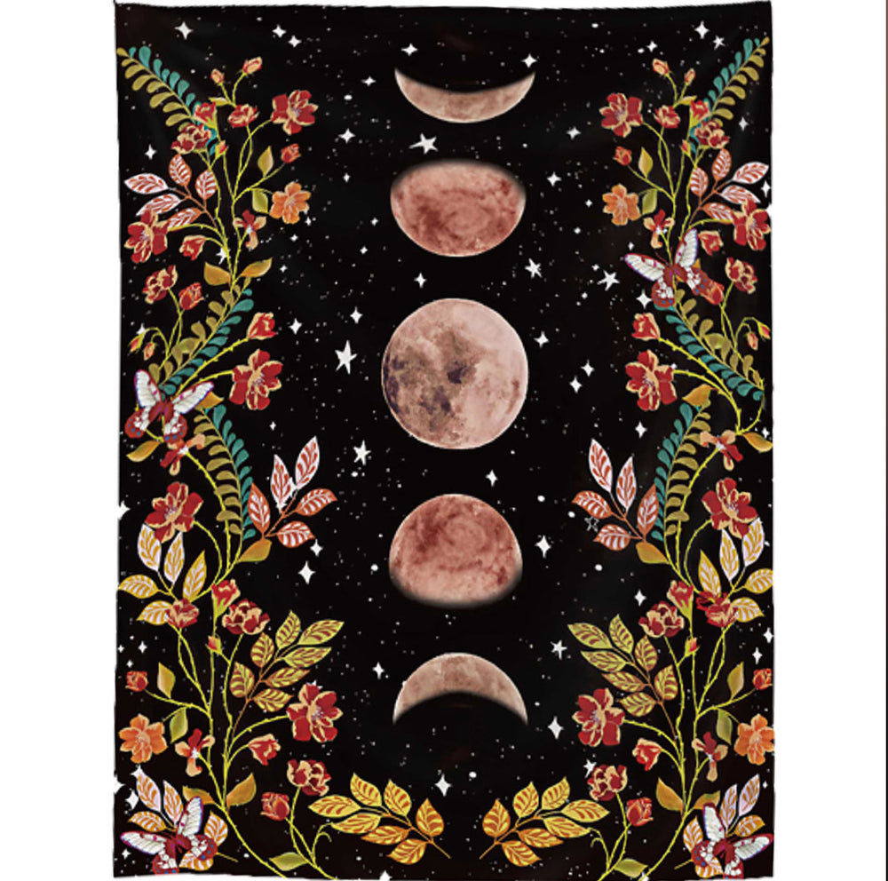 Triple Moon With Plant Tapestry