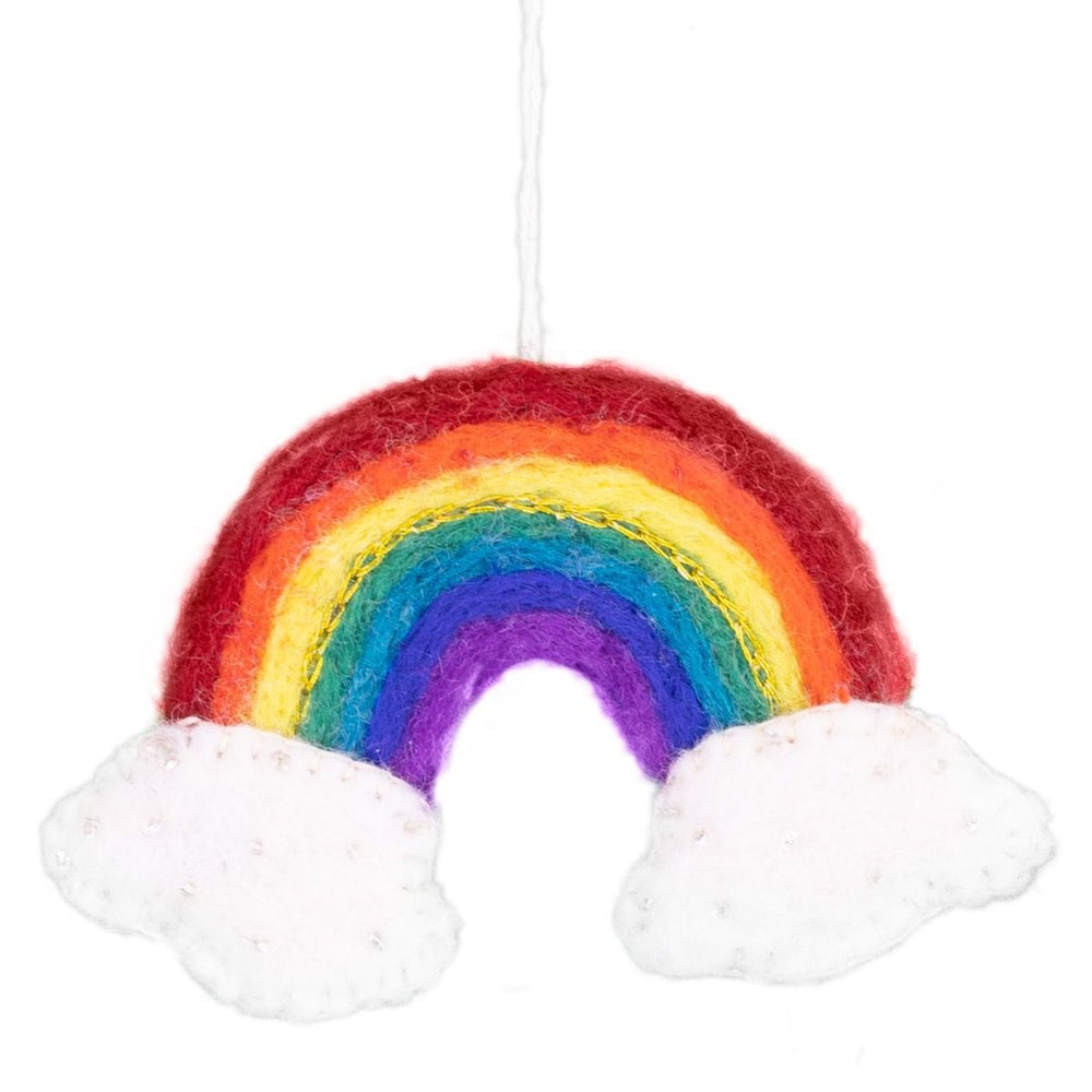 Fair Trade Rainbow Felted Ornament