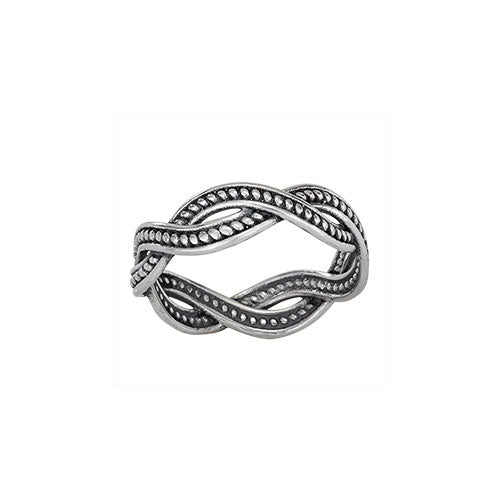 Twisted Silver Rope Ring