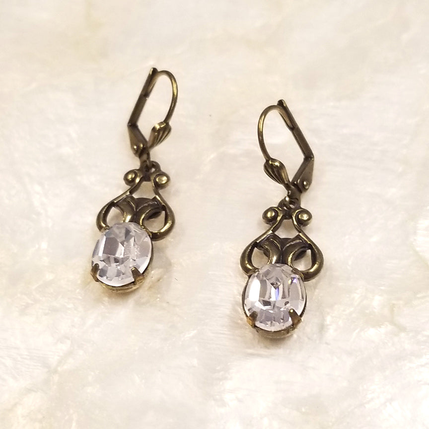 Crystal Drop Vintage Inspired Earrings