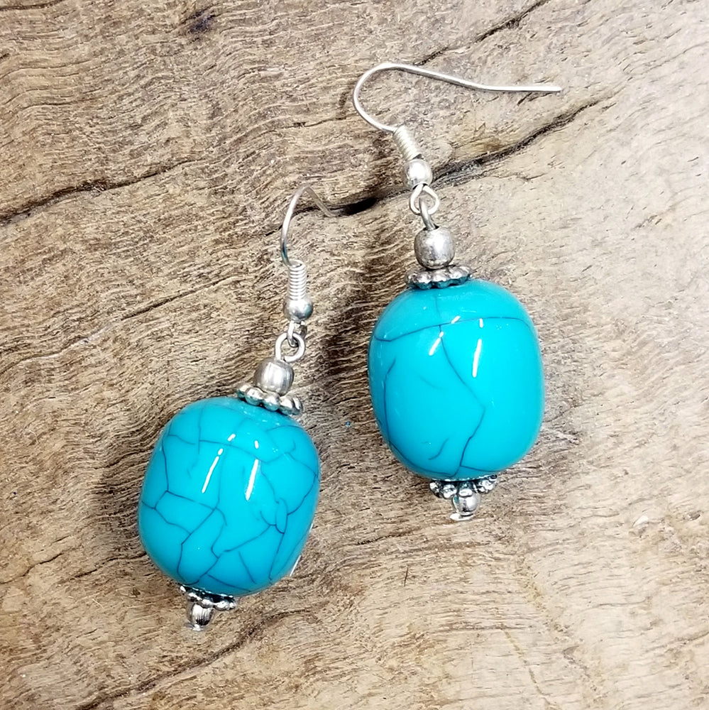 Howlite Bead Earring, Assorted Colors