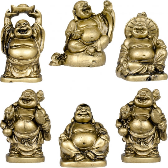 Laughing Buddha 2" Gold Color