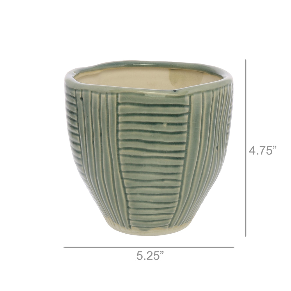 Teal Lines Cachepot, Assorted Sizes