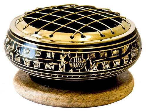 Brass Resin Burner with Screen & Base