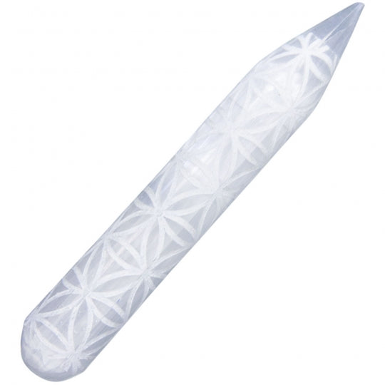 Selenite Wand with Flower of Life