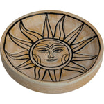 Wood Round Incense Holder - Sun
