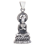 Buddha on Lotus Silver Pendant